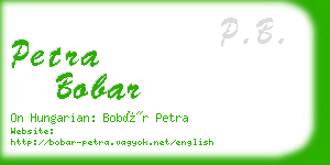 petra bobar business card